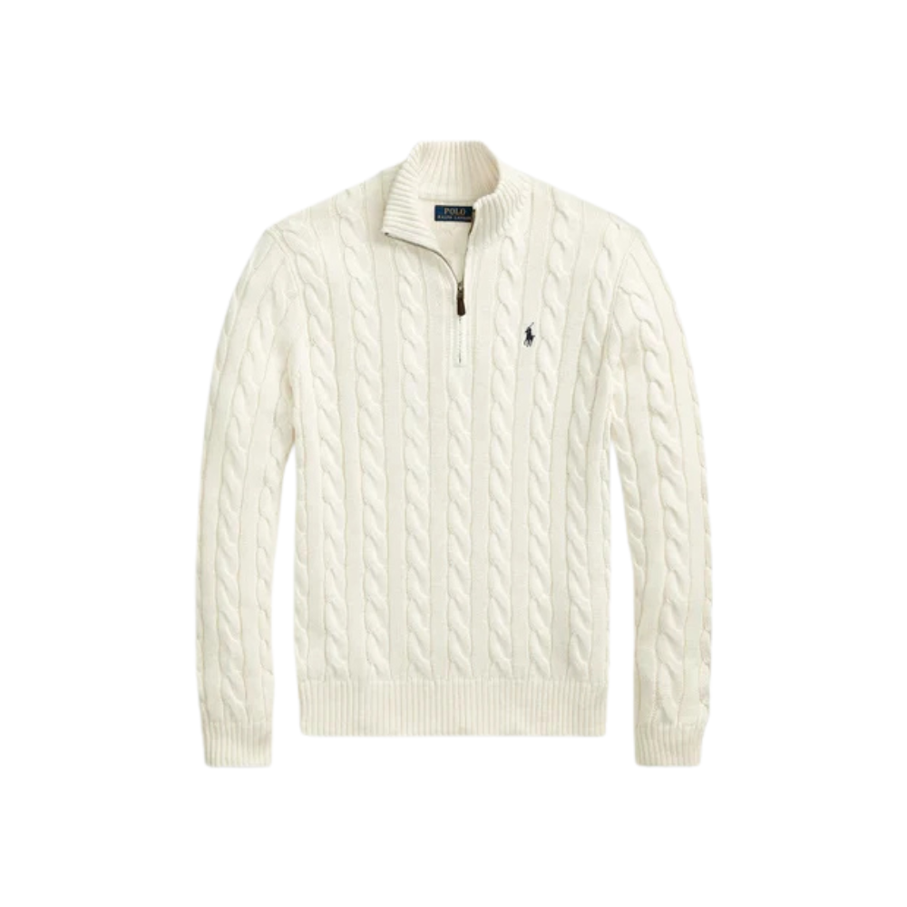 Suéter Quarter-Zip Ralph Lauren Tricô branca