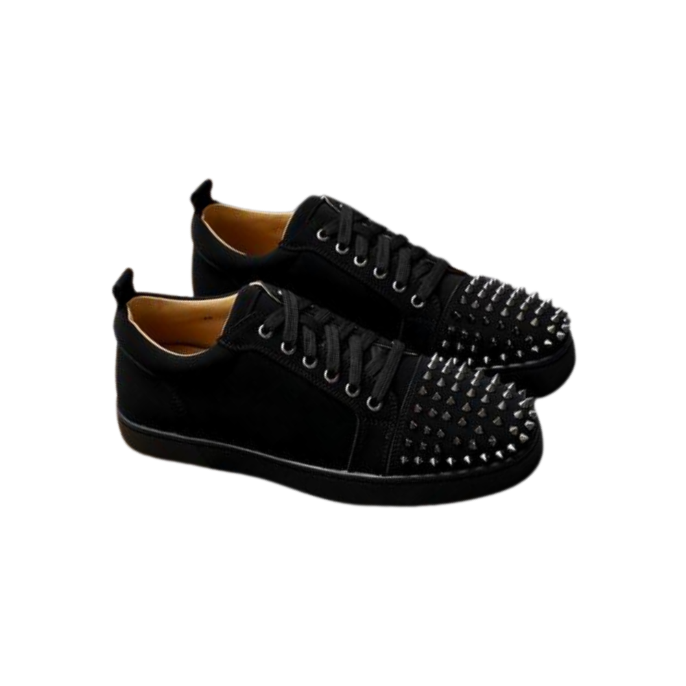 Tênis Christian Loubotin All Black Camurça Espinhos