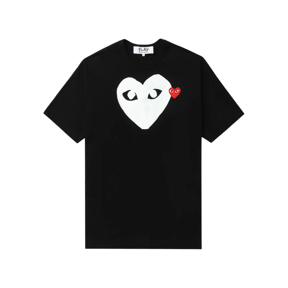 Camisa CDG Play White Heart Preta