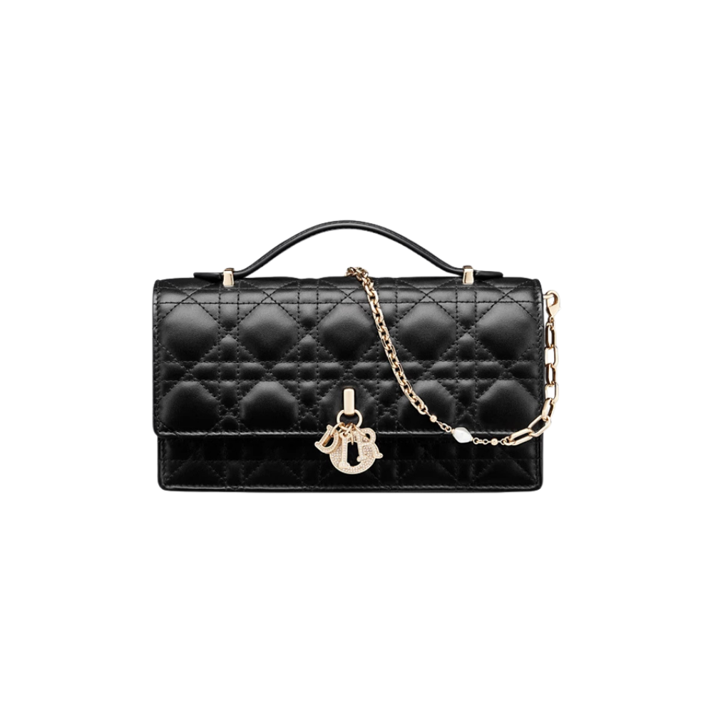 Bolsa My Dior Mini Bag Black Cannage Lambskin
