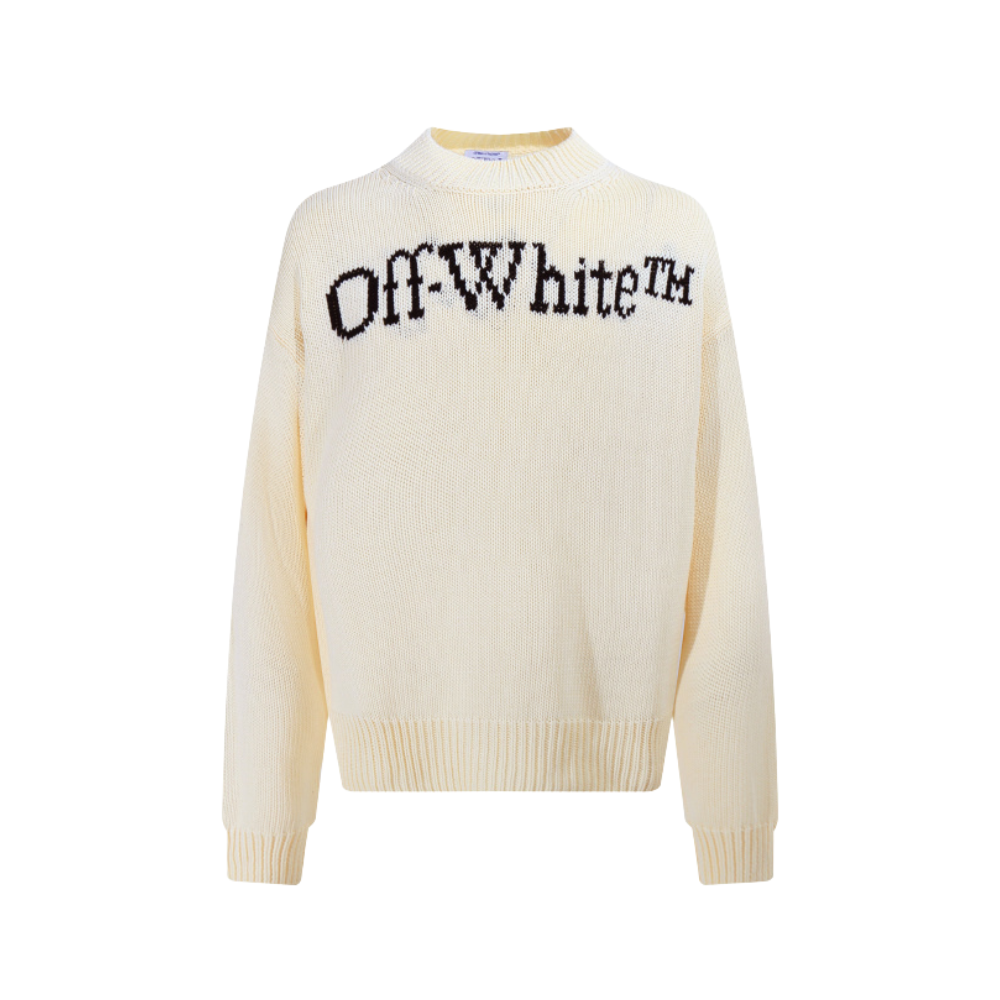 Suéter Off-White Big Bookish Knit na cor creme