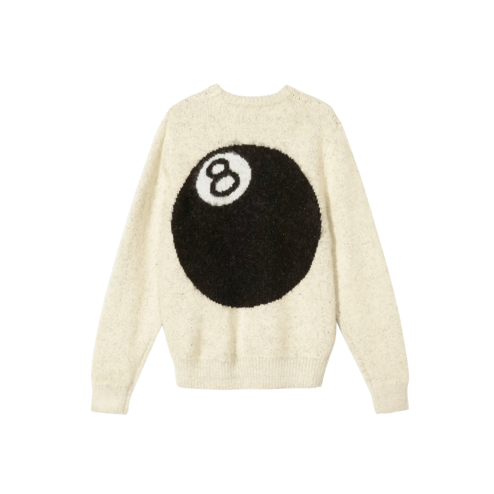 Suéter Stüssy 8 Ball Heavy Brushed Mohair na cor creme