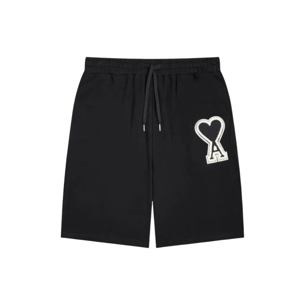 Bermuda AMI Paris Oversize Logo Black Shorts