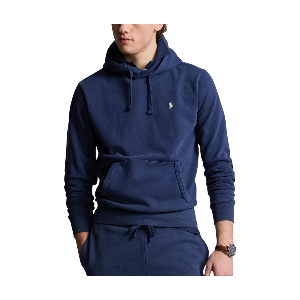 Moletom Ralph Lauren azul pony branco capuz